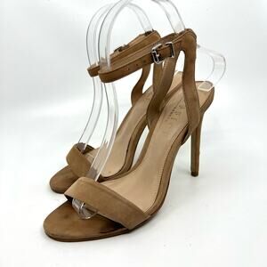 OFFICE LONDON Nude Leather Ankle Strap Heeled Sandals Women's 7 US